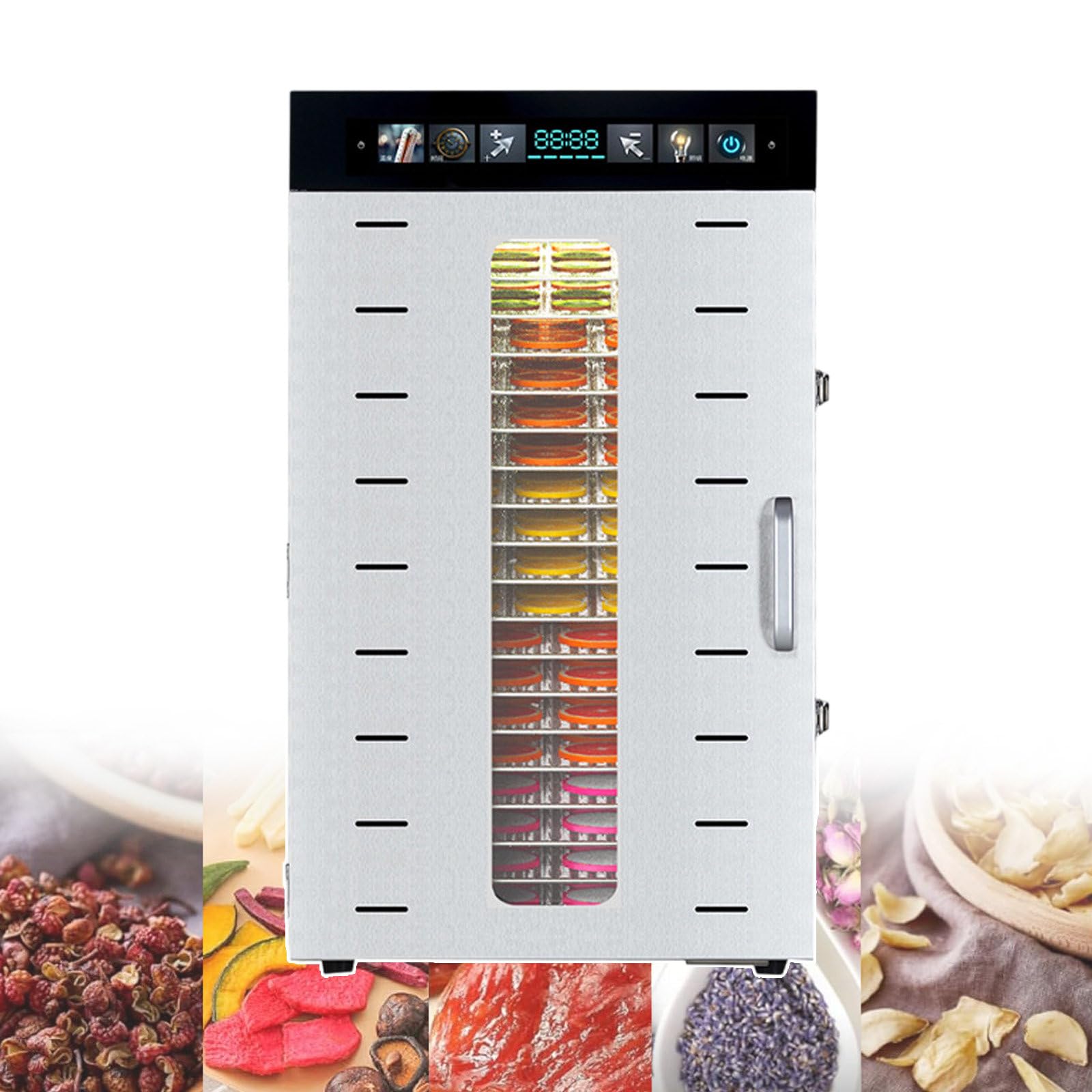 Food Dehydrators for Herbal Tea Fruit Jerky | Electric Food Dryer Machine 70-200°F | Food Dehydrator Machine 0-24H | Jerky Dehydrator Machine |
