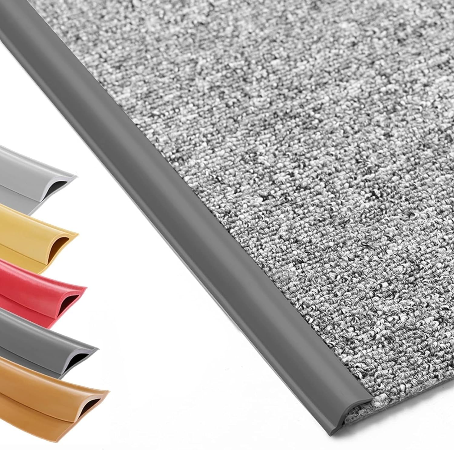 LZMZMQ Black Peel and Stick Floor Transition Strip for Carpet/Rug, Carpet Edge Trim for Caulking, Flooring Rug Edge Trim/Reducer Flute/Carpet Threshold Cover, Vinyl/Wood Flooring(9.8ft/3m)