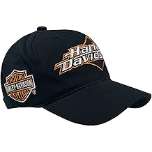 男士刺绣 HD 弧形钞票可调节棒球帽 - 黑色