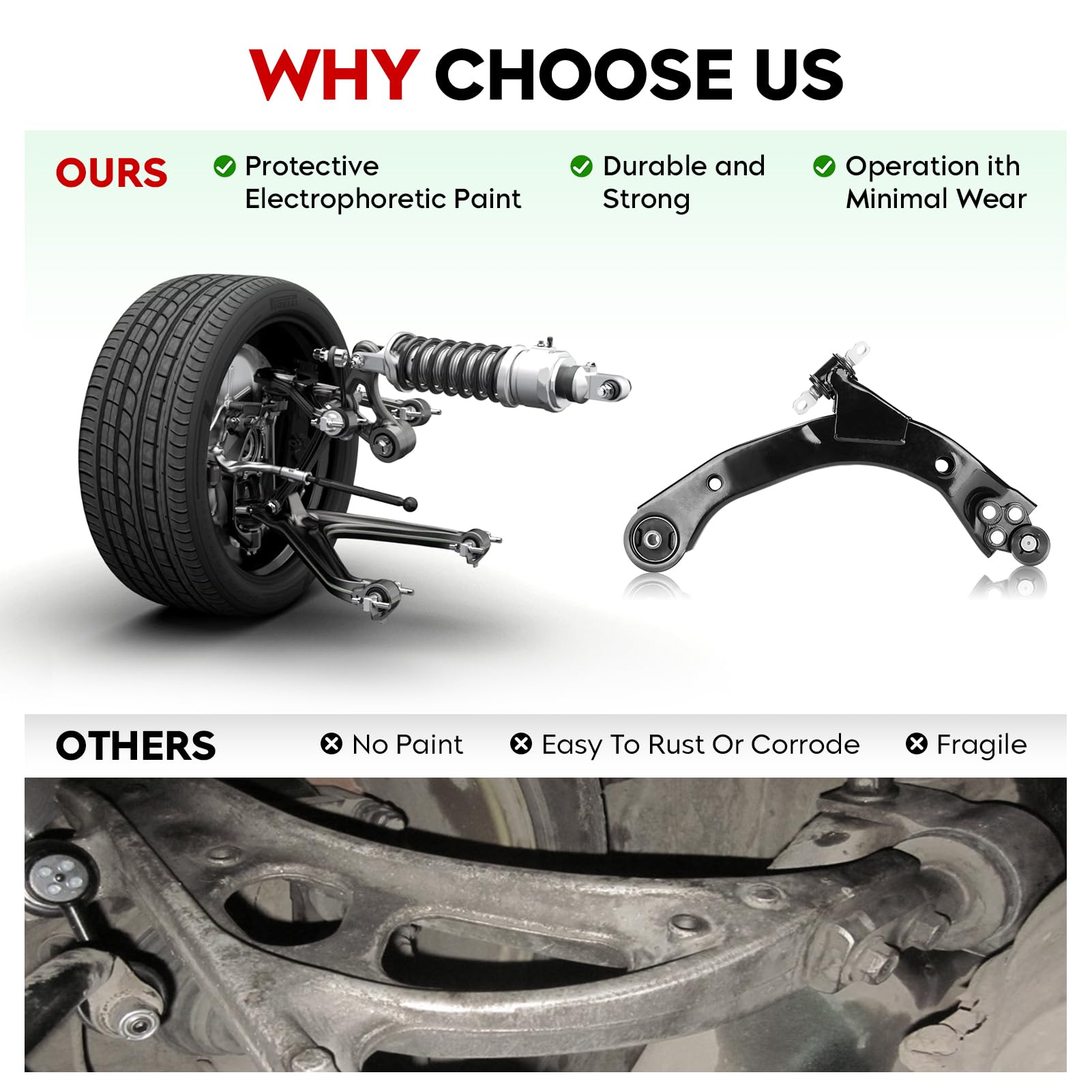 Lower Control Arm Bolt Front Lower Control Arms 8pc Replacement For  2005-2010 Chevrolet Cobalt HHR 2007-2010 Pontiac G5 2005-2007 Saturn Ion  Front Bushings, image size:1601x1601