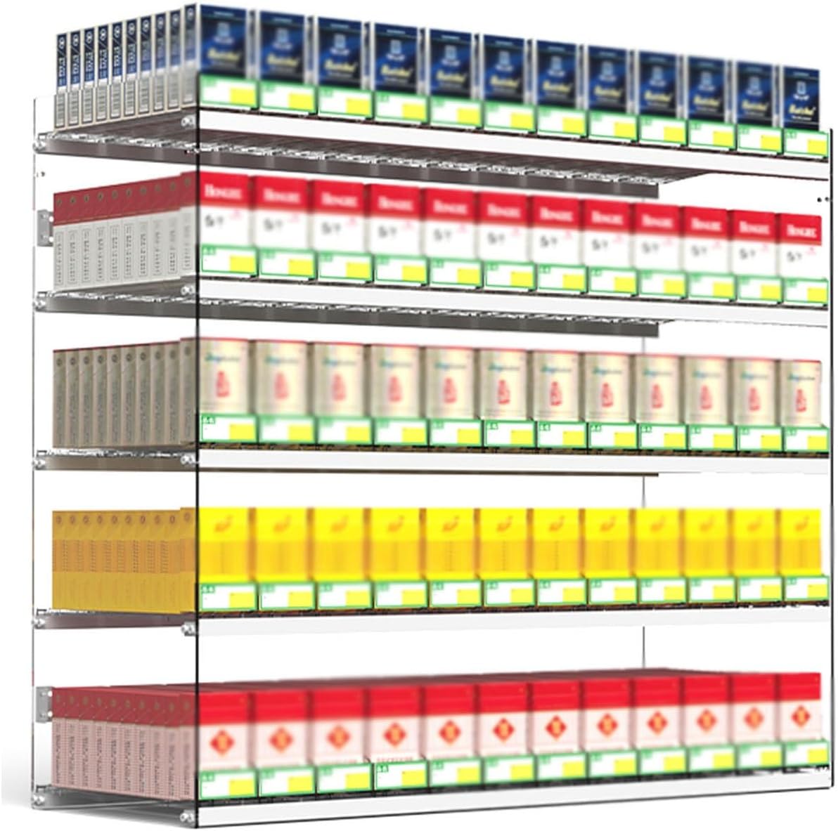 C Acrylic Cigarette Display Cabinet | Automatic Pusher Showcase for Retail & Market | Dimensions: 85.5x28.4x69cm | Elegant Design for Maximum Visibility