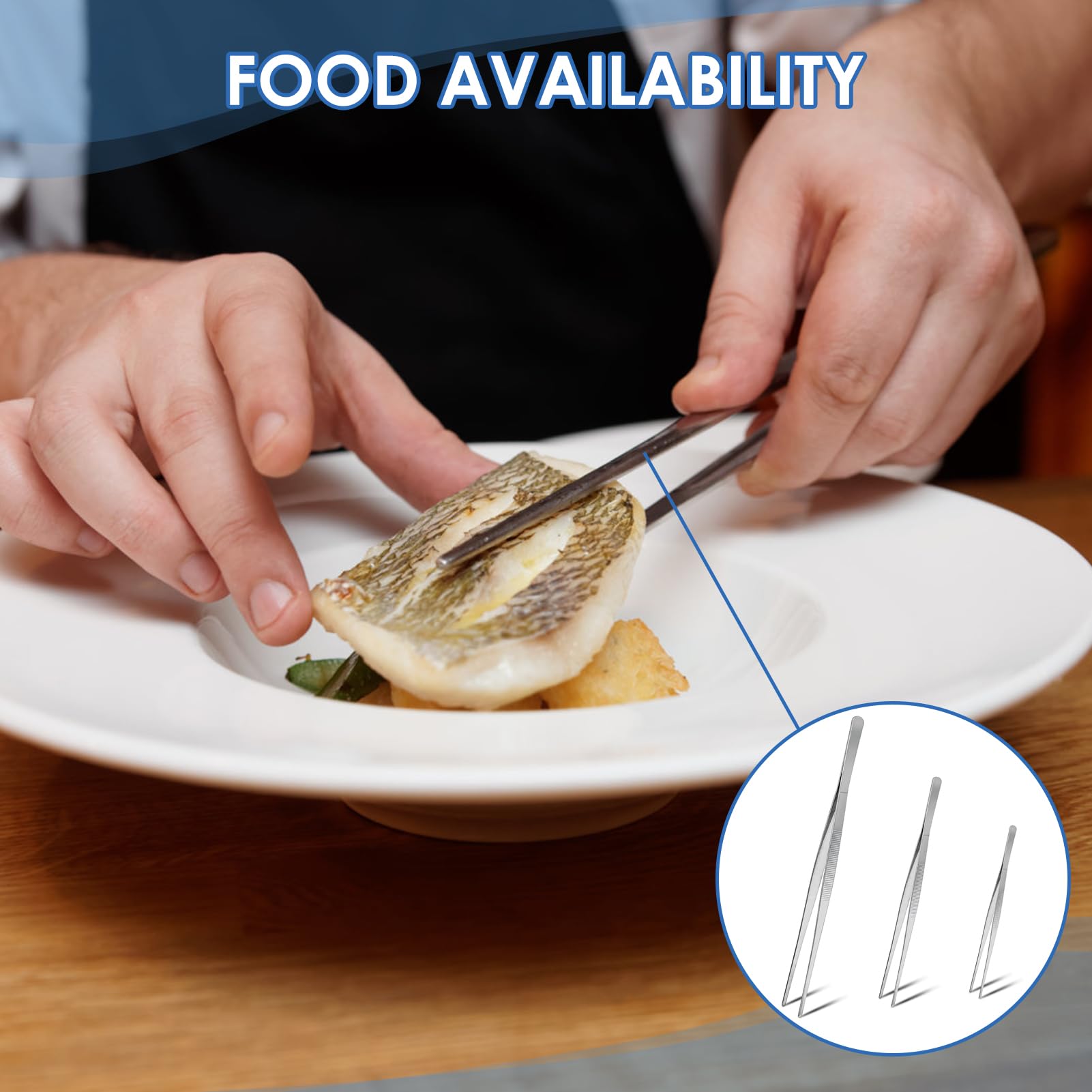 Set 3 Pinze Da Cucina In Acciaio Inox - 20cm, 25cm, 30cm Per Griglia, Pasta E Carne - Foto 6