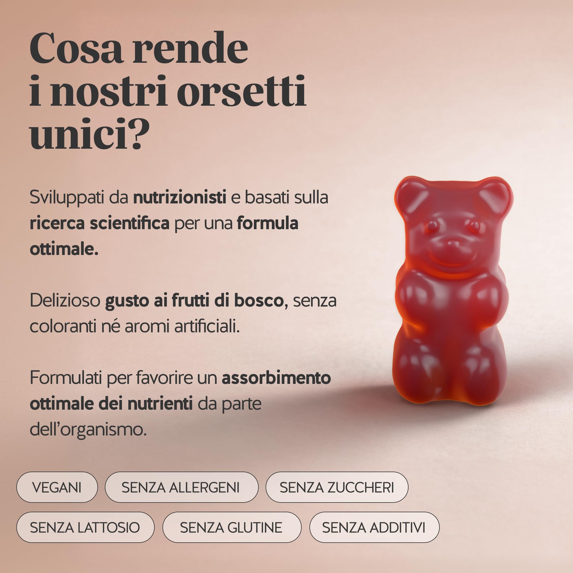 Biotina Gummies Ah-mazing Hair – Integratori per Capelli – Formula Potenziata – 10.000 µg di Biotina, Zinco, Vitamina B6, C, E e Iodio – Pack 2x30 (2 Mesi), Vegane, Senza Zucchero, Bears with Benefits