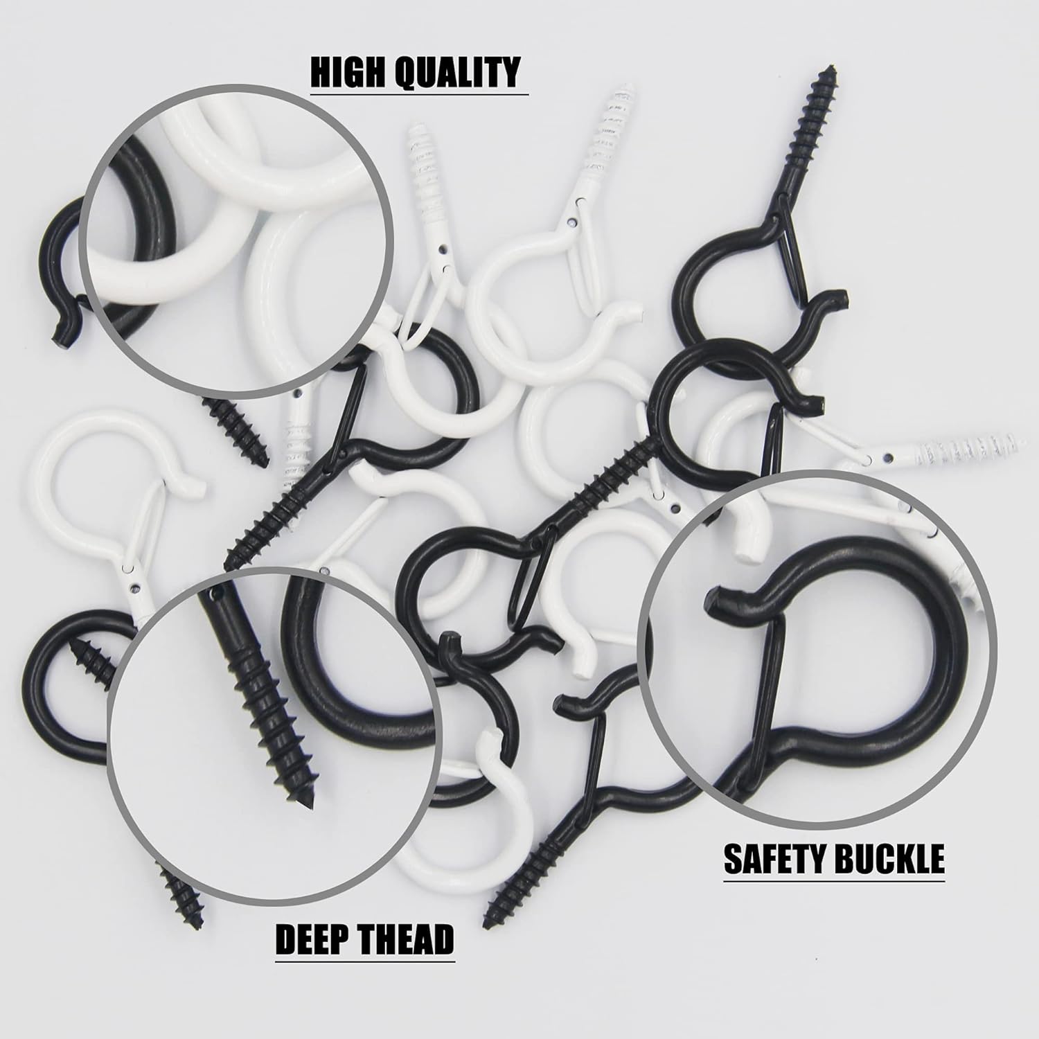 BESTYCHAO 20 Pack Ceiling QHanger Hooks with Safety Buckle, 2.2 Inch