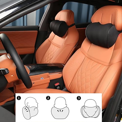 Miniatura 12 de Car Seat Headrest Neck Rest Pillow, Car Headrest Pillow for Driving 100% Memory Foam and Car Neck Pillow for Pressure Relief.(1 pcs Black