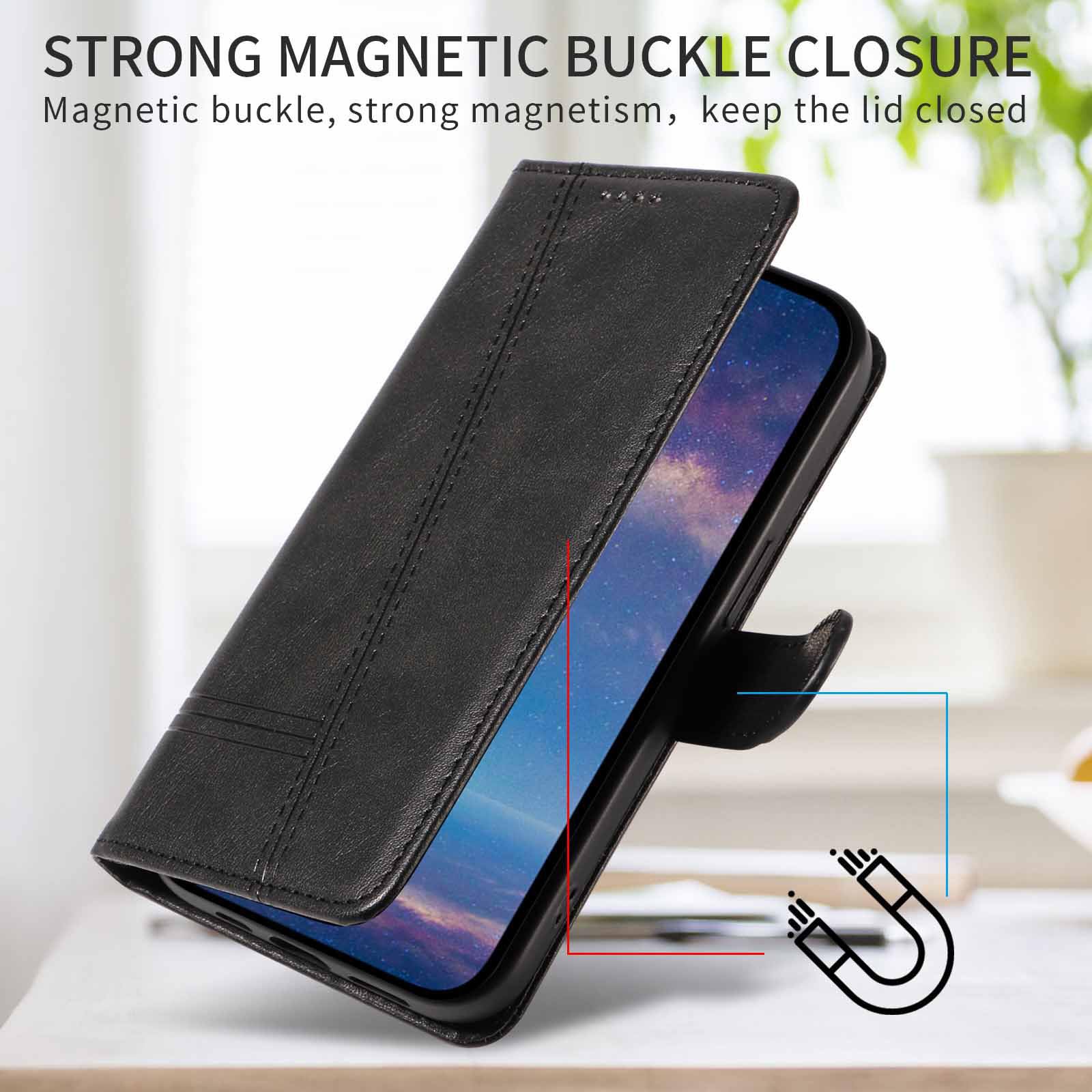 Etui z klapką do Samsung Galaxy S25 Ultra/S25 Plus/S25, skórzane etui portfelowe na telefon z stojakiem na karty, etui foliowe, odporne na wstrząsy, tworzywo TPU, wewnętrzne, czarne, S25 Ultra