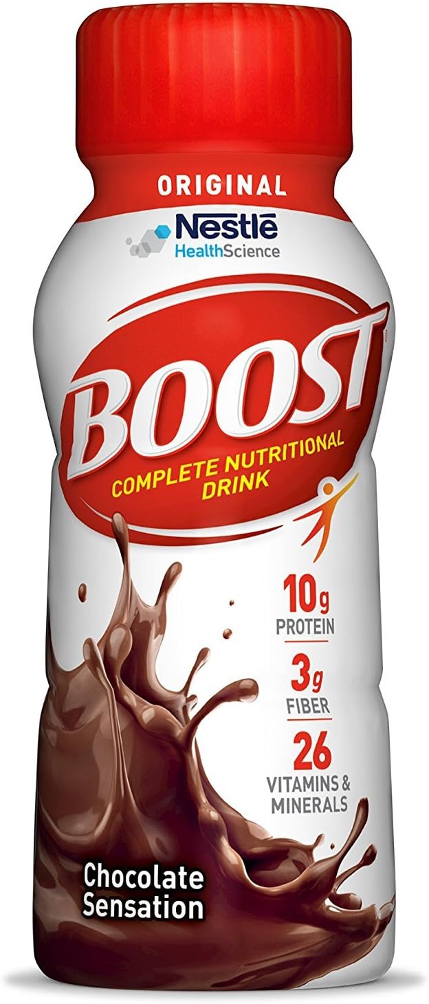 - BOOST Original Ready to Drink Nutritional Drinks, Rich Chocolate, 8 Fl Oz Bottles (Pack of 24)