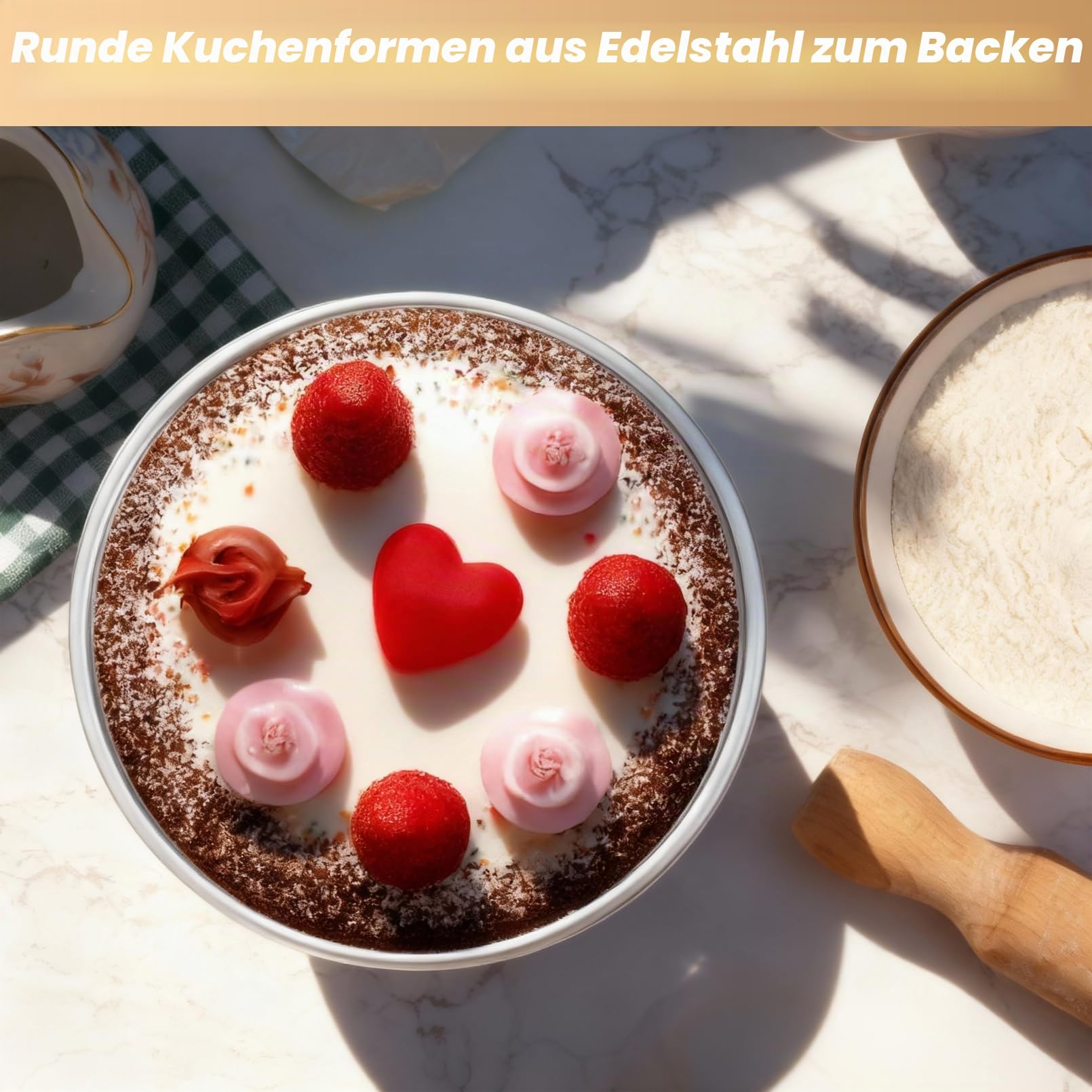 3 Stück Backform Rund, Edelstahl Rund Kuchenform, 20 Cm | Runde Kuchenbackformen for Kuchen, Brownie, Lasagne, Weihnachten, Leicht Zu Reinigen Und Spülmaschinenfest