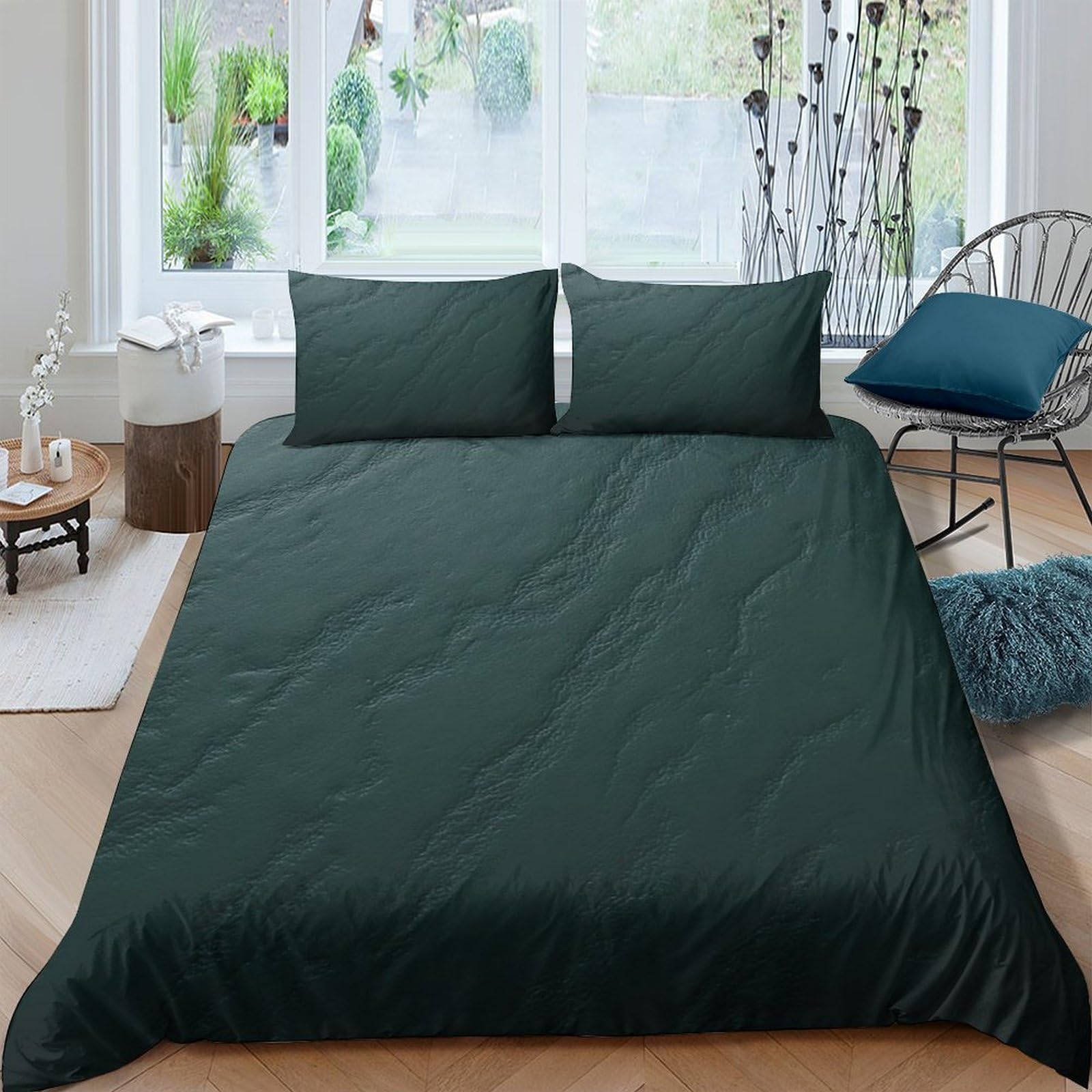 Ctjqhvkz Style-7 3D Printed Dark Green Forest Fitted Sheet Microfiber Soft Anti-Slip Abstract Pattern Mattress Cover For Bedroom Dorm Decor Single（135X200cm）