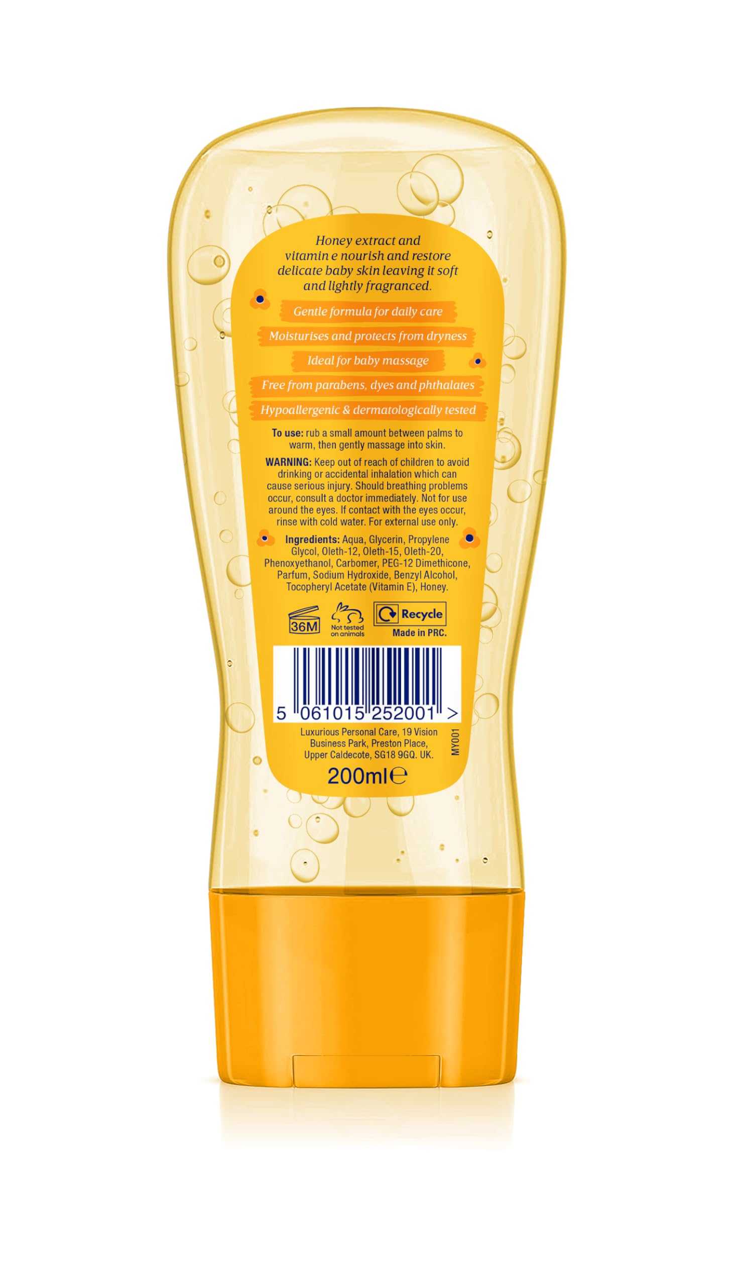 My Little Miracle Bubbly Baby Oil Gel Honey & Vitamin E, Nourish & Hydrate, Prevents Dryness Ideal For Baby Massage 200ml - Image 2