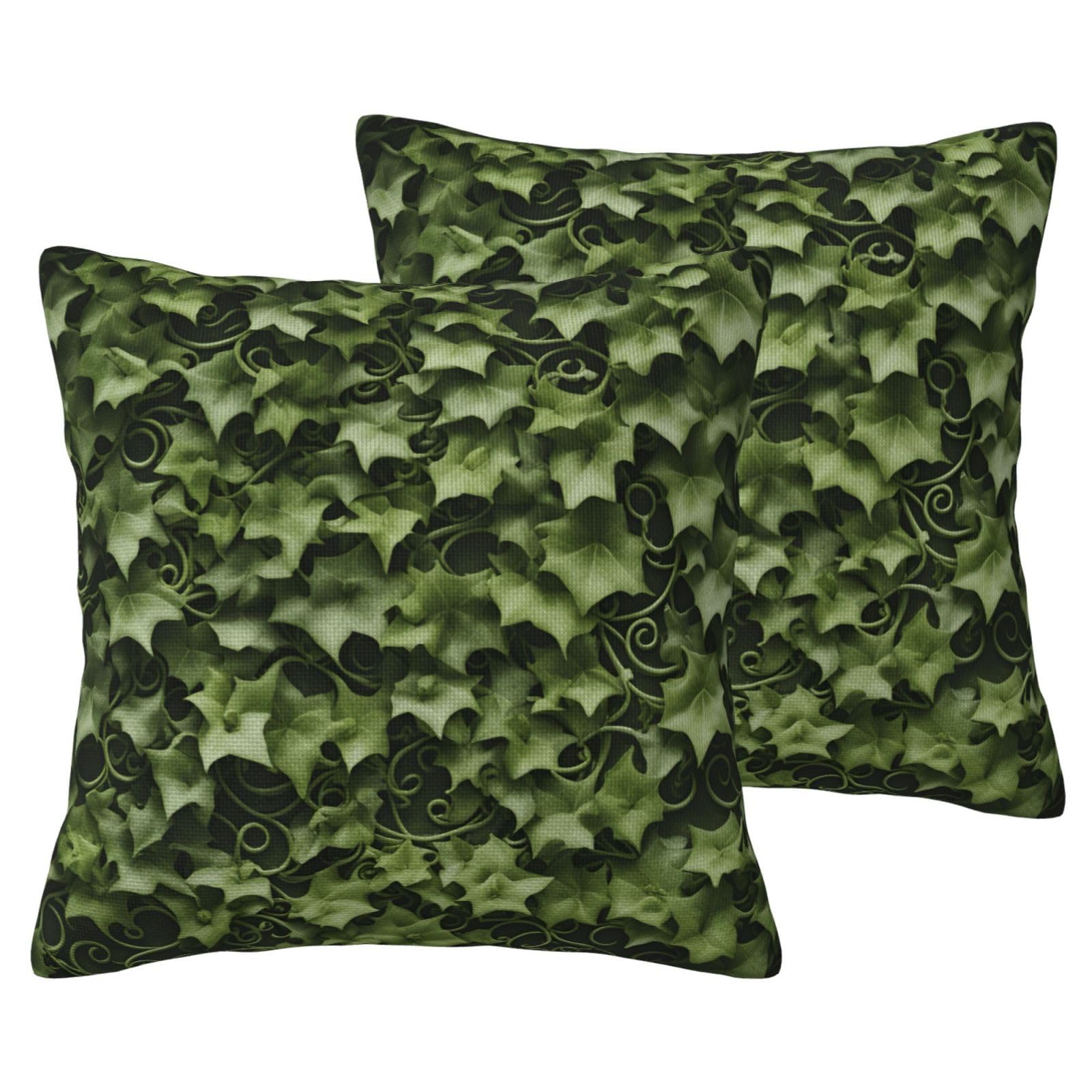Housse de coussin lierre floral 61x61 cm grand format salon