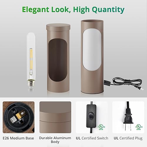 Miniatura 4 de LEDIARY Lámpara Shabbos, lámpara Kosher marrón para Shabat, lámparas de mesa y luz nocturna para sala de estar, dormitorio, bombilla T10 incluida