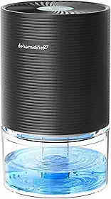 Desumidificadores, pequenos desumidificadores para quarto de casa, 600 metros cúbicos com desligamento automático, mini desumidificador ultra-silencioso com luzes de economia de energia para porão, banheiro, escritório, RV