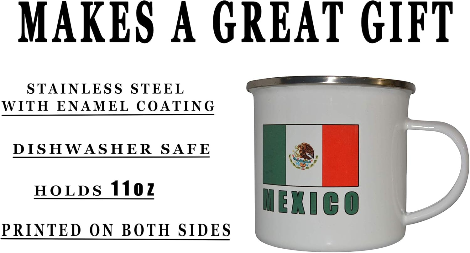 Rogue River Tactical Mexico Camp Mug Enamel Camping Coffee Cup Gift Mexican Flag MX Camping Gear - Image 4