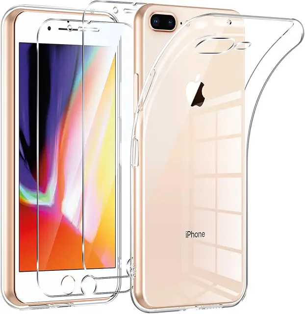 Coque iPhone 8 Plus Ultra Fine avec Protection Écran Verre Trempé - Antichoc