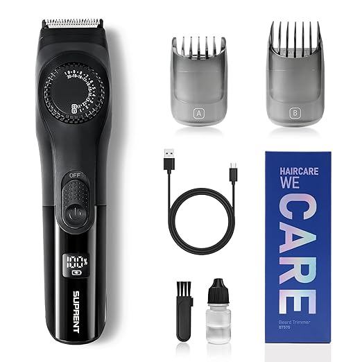 SUPRENT Adjustable Beard Trimmer for Men, Cordless Electric