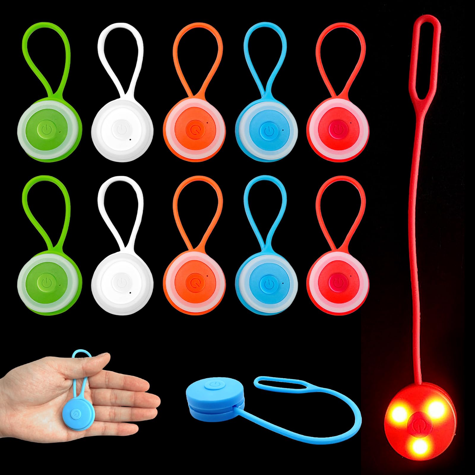  10 pezzi LED lampeggianti per la scuola, luce di sicurezza riflettori LED ideali per bambini joggeurs e escursionisti
|