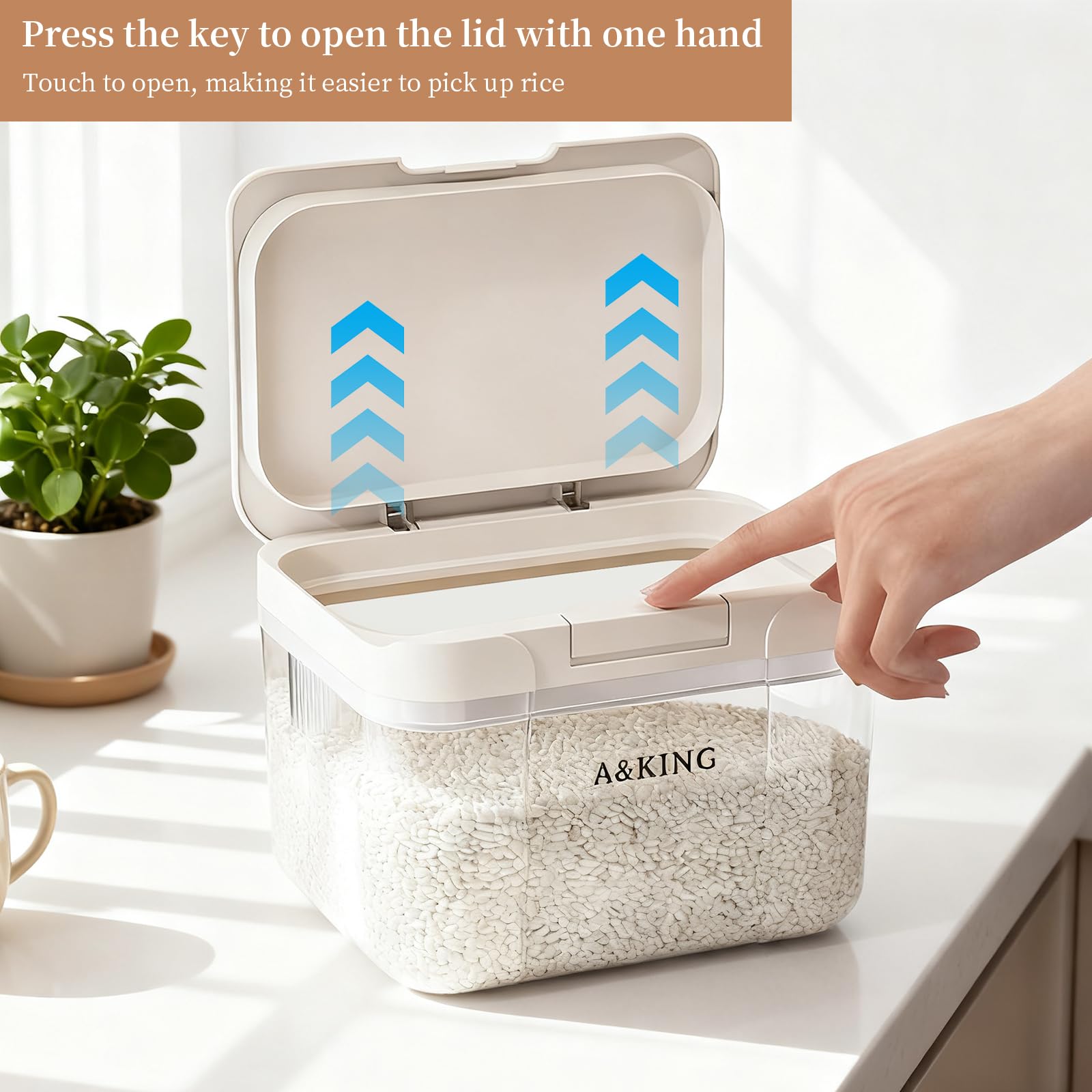 2,9 L Recipientes Herméticos para Alimentos, Caja de Almacenamiento Tapa a Presión con Cuchara Medidora en PET de Grado Alimenticio,Dosificador Detergente Lavadora