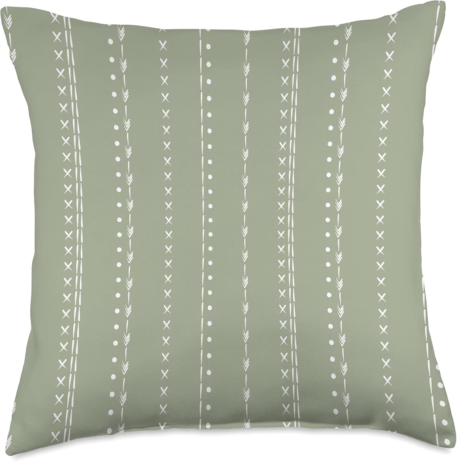 green mudcloth pillow