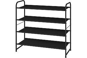 Simple Trending Expandable 4-Tier Fabric Shoe Rack for Closet Organization