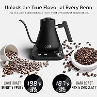 Vista 3 de COZII Gooseneck Electric Kettle with ±1°F Temperature Control, 1200W Quick Heating for Pour Over Coffee & Tea, 0.9L Water Boiler with 24H Keep Warm