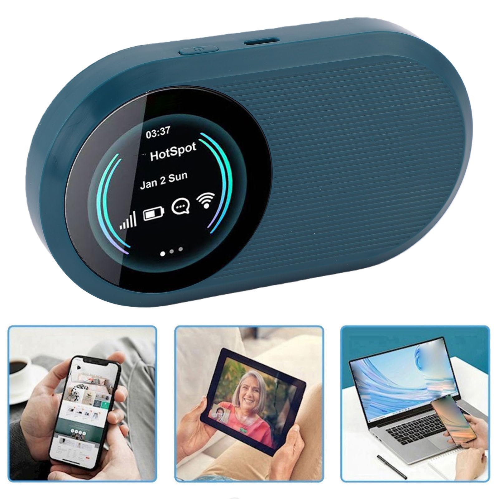 GOWENIC Router Mobile 4G WiFi6, Hotspot Tascabile Ad Alta velocità da 300 Mbps con Slot per Scheda SIM per 10 Dispositivi (Versione UE (1.3.5.7.8.20.38.40.41, WCDMA: 1.5.8))