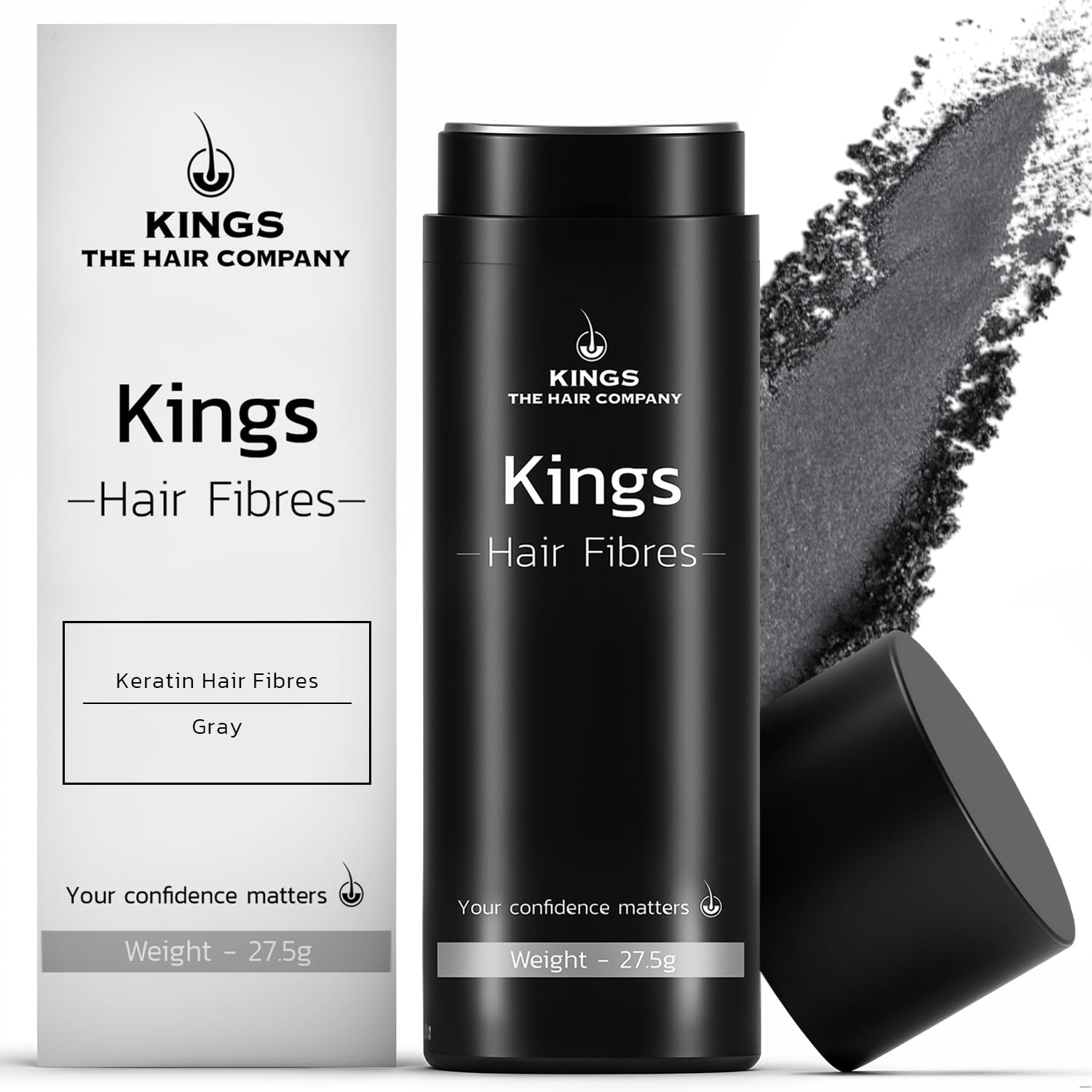 Kings Hair Fibres (Pack of 1 GRAY), 27.5 g (Pack of 1)