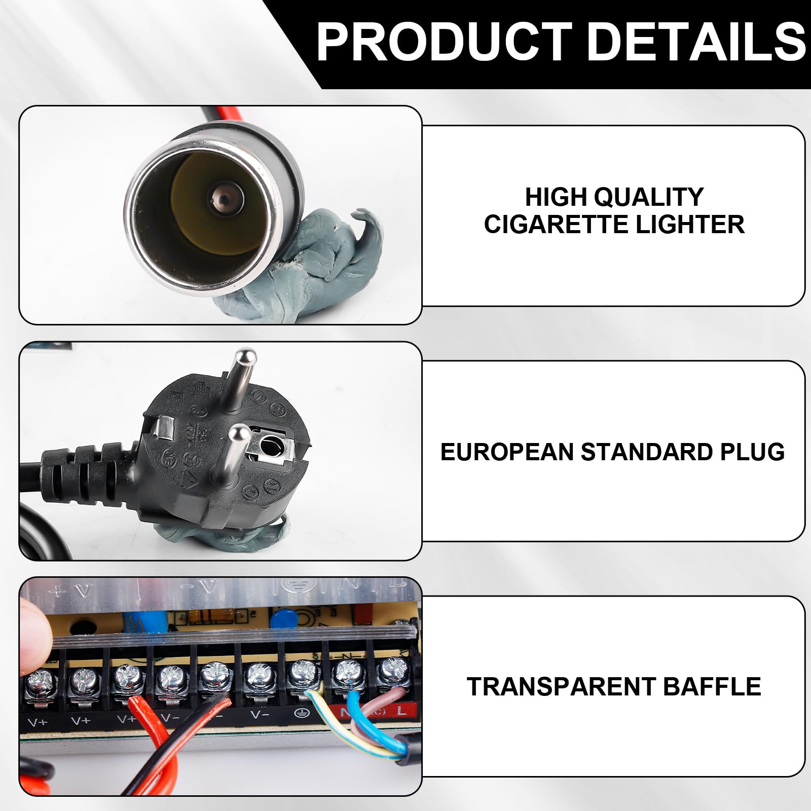 Zasilacz impulsowy 12 V, 20 A, 240 W, adapter sieciowy do samochodu, transformator napięcia AC 240 V na DC 12 V, zasilacz sieciowy, odpowiedni do taśm LED, CCTV, radia, aparatów, instrumentów