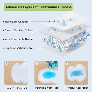 Armpit Sweat Pads, 120 PCS Underarm Sweat Pads for Women and Men, Disposable Clothing Liners for Stain Prevention, Ultra Absorbent & Breathable, Secure Adhesion for Shirts