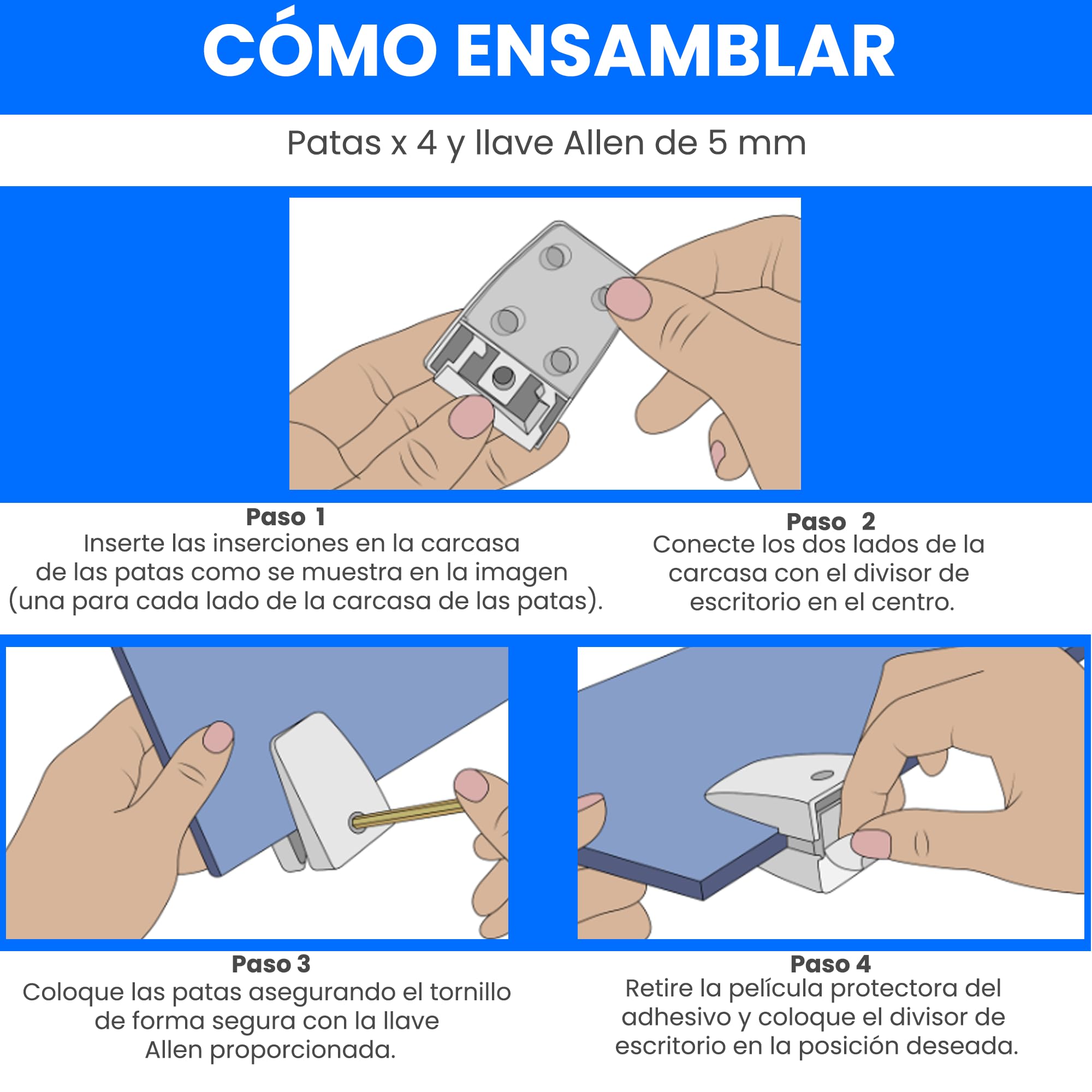 Separador de escritorio ReFind Pro. Reducción de ruido acústico y pantalla plegable para privacidad. Organizador de oficina independiente. Para escritorio de oficina, escuela y trabajo desde casa