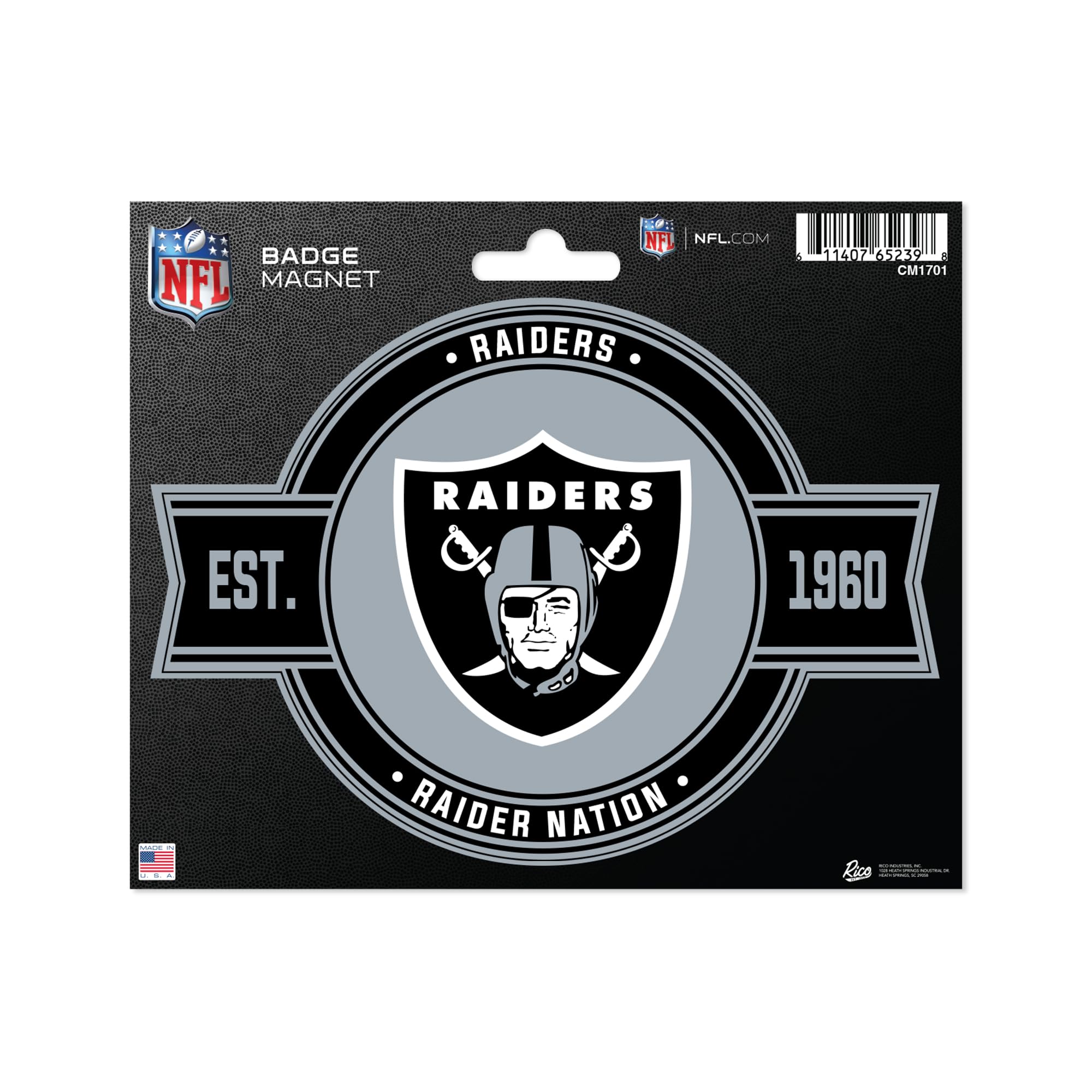 Rico Industries NFL Football Las Vegas Raiders Standard Badge Magnet - for Car, Fridge