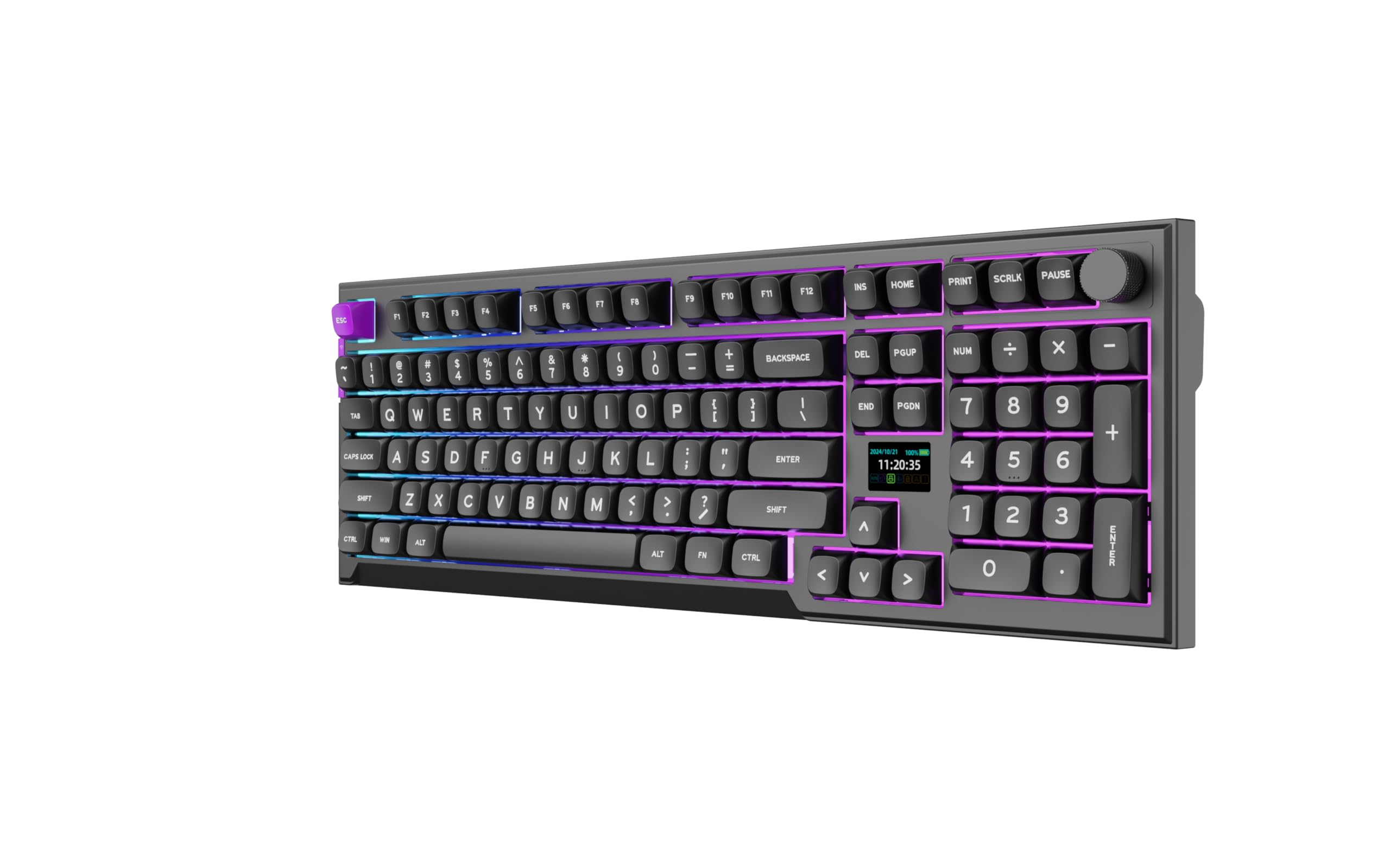 PREYON Klawiatura Mechaniczna Gamingowa Bezprzewodowa i USB Keyboard do Komputera PC RGB Numpad QWERTY 2,4 GHz USB Ciche Klawisze 800h Bateria Przełączniki Red - Silent Claw