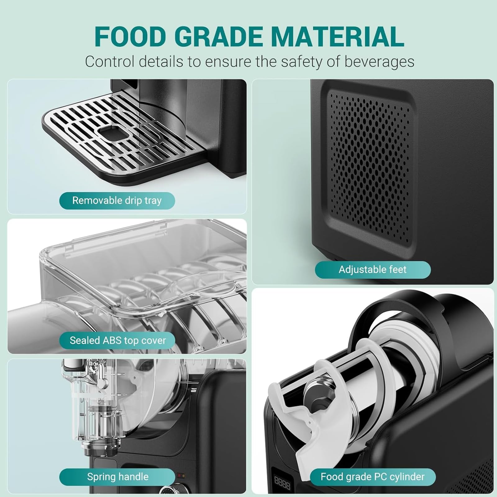 Slushie Maschine für Zuhause - All-in-One Frozen Drink Maker mit Selbstreinigungsfunktion und 5 voreingestellten Modi für Softeis und Milchshakes