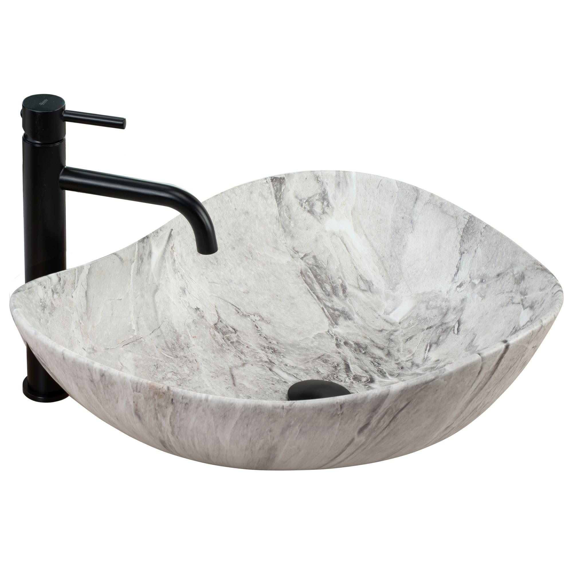 Rea Bathroom Sink Made of Ceramic Dora Stone - Stone Imitation - REA-U5066 — image 1