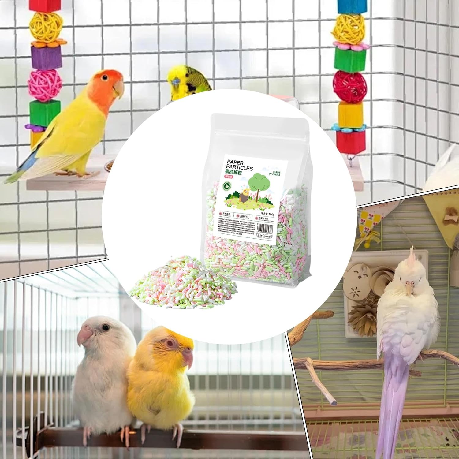 Bird Cage Bedding, Parrot Cage Liner, Natural Bird Litter, Soft Wood Shavings with Odor Control and Comfortable Texture for Both Pets and Owners, 5.91x9.84x2.36 Inches 6 7188WBI8AsL. AC SL1500