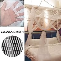 Vista 4 de Comtelek Dosel de Cama de 8 Esquinas con 100 Luces LED de Cadena de Estrellas Operadas por Batería, Red de Cama Estilo Único de 4 Puertas Cortinas