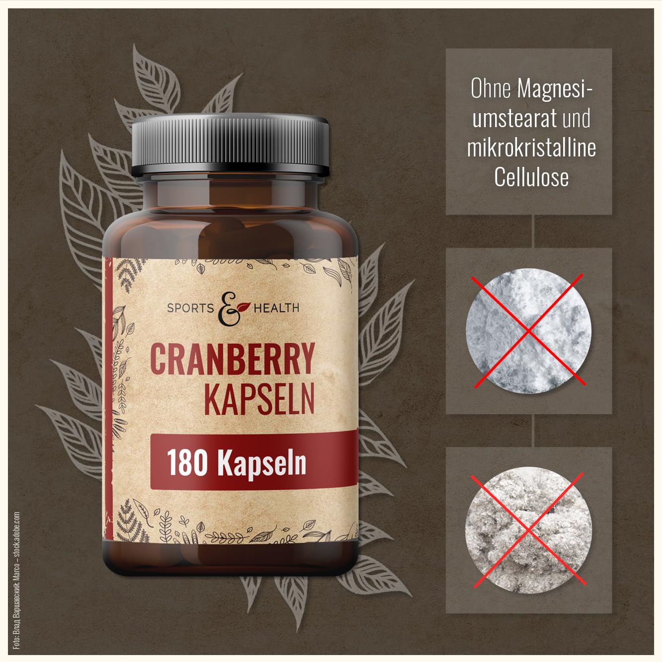 Cranberry Kapseln hochdosiert - 180 Kapseln - 500mg - Vegan - Glutenfrei - Moosbeere - aus Cranberry Saft Pulver - Allergenfrei - Frei von Zusatzstoffen