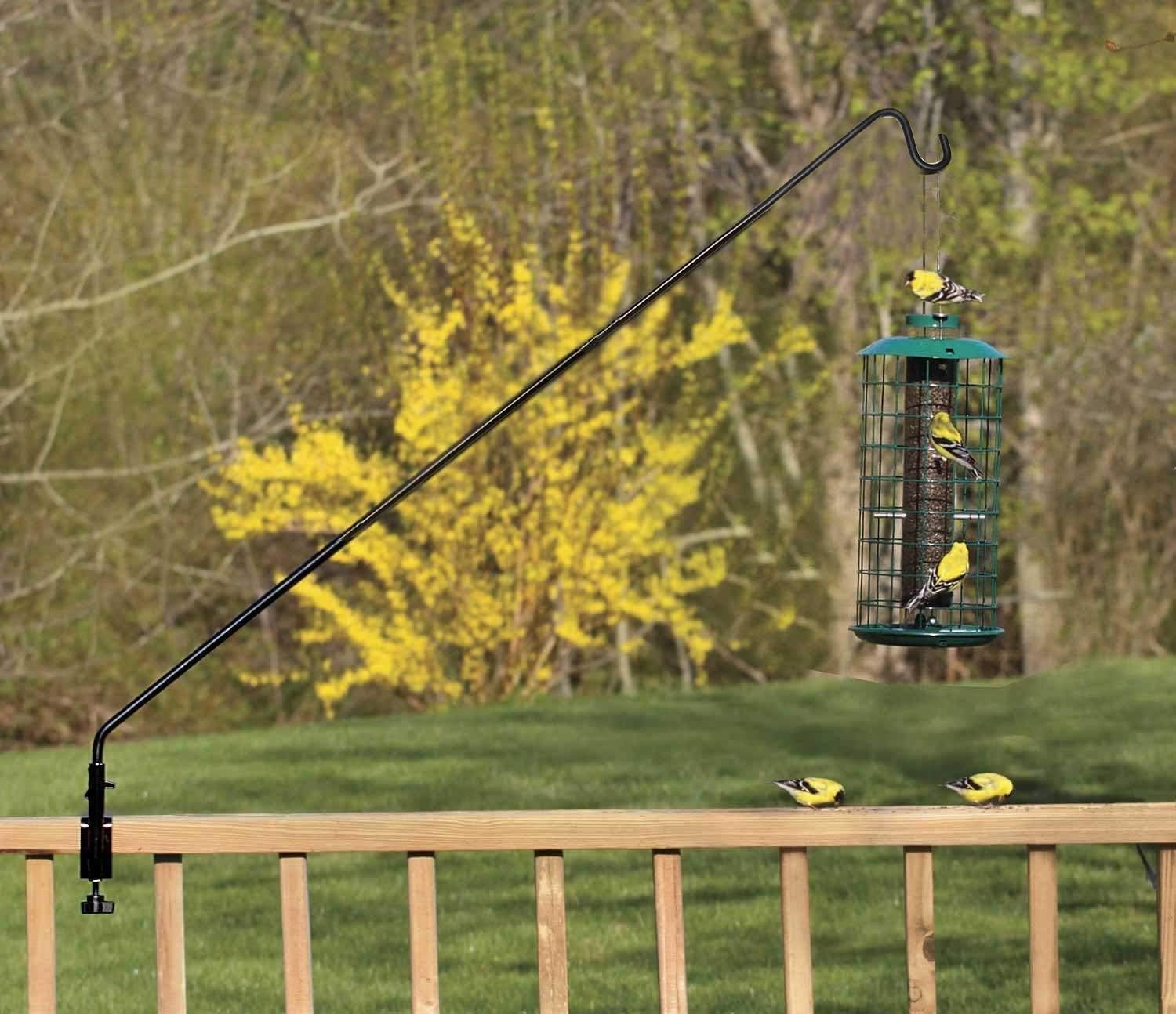 AshmanOnline Ashman Deck Hook (2 Pack, 49-Inch Deck Hook), Double Forged Solid Metal Single Piece Rod, Ideal for Bird Feeders, Plant Hangers, Coconut Shell Hanging Baskets, and Lanterns.