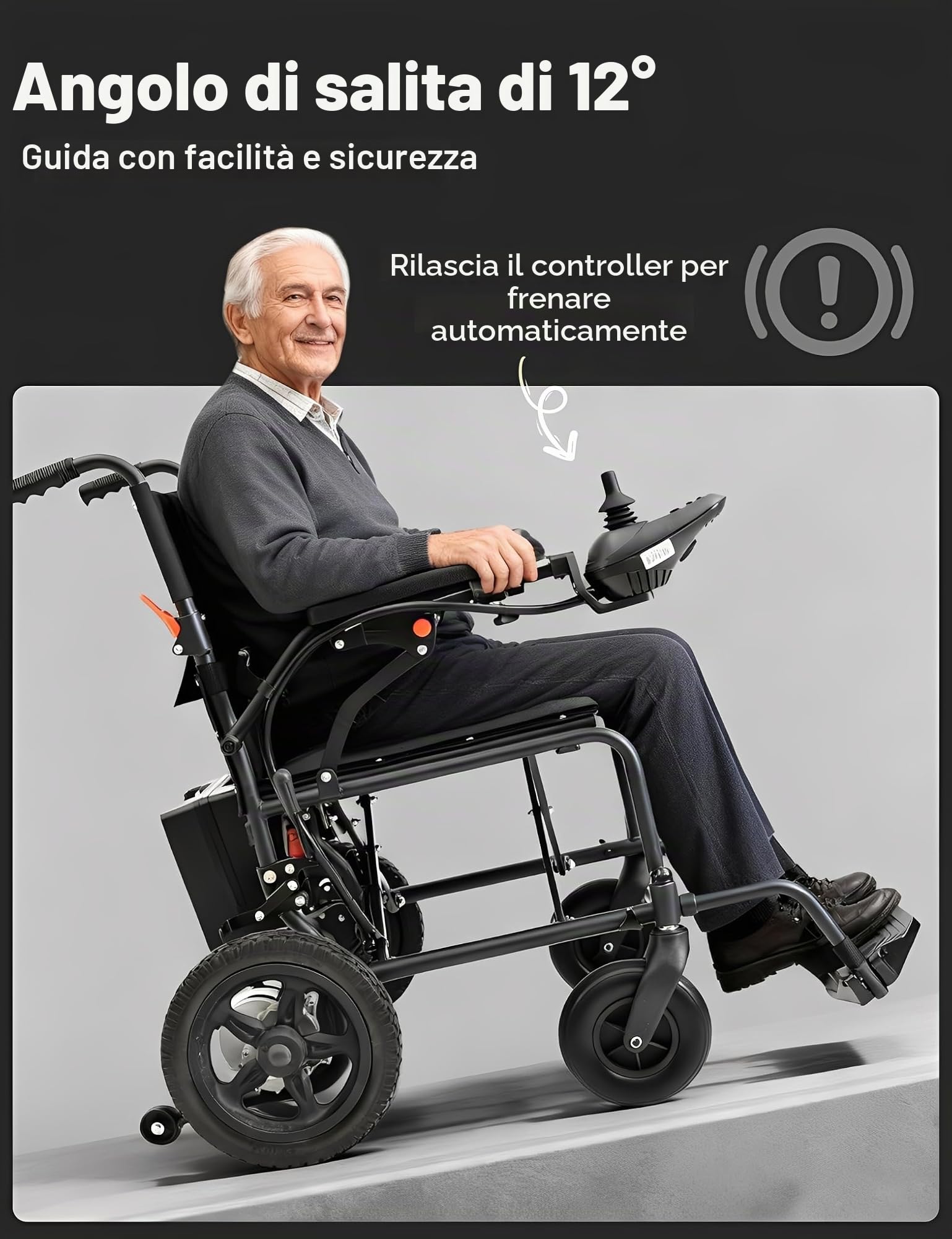 Sedia a rotelle elettrica pieghevole ultra leggera 13 kg sedia a rotelle elettrica per disabili 100 kg sedia elettrica (10AH)
