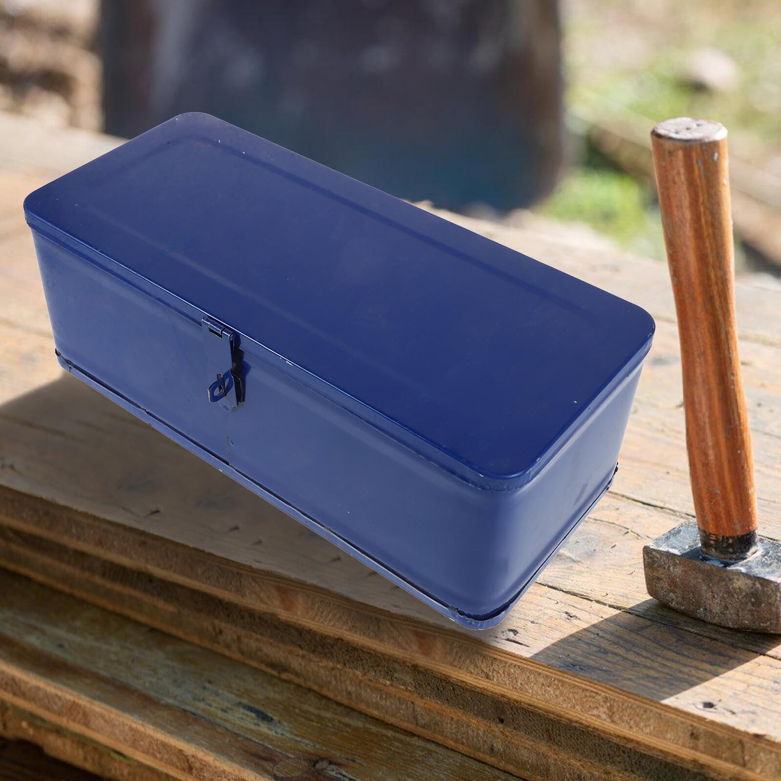 Cassetta Portattrezzi in Ferro Blu, Capienza Ampia per Casa | Conservazione Ordinata, Protezione Robusta, Uso Pratico in Auto e Officina