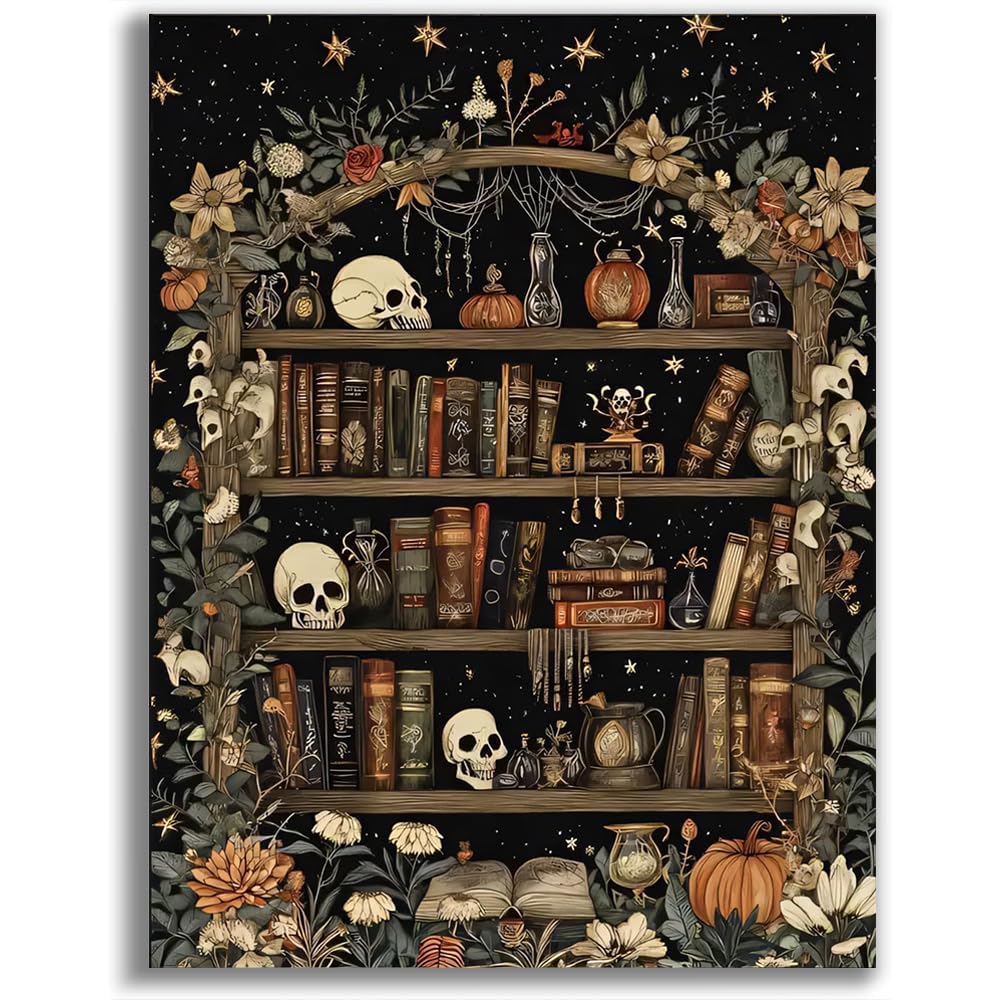 Jakener Cross Stitch-Books-25-1216-1 Cross Stitch Kits For Adults Beginners, Book Stamped Embroidery Kits For Adults, 11Ct Counted Embroidery Needlepoint Kits Fun Diy Crafts Home Decor 12X16 Inch