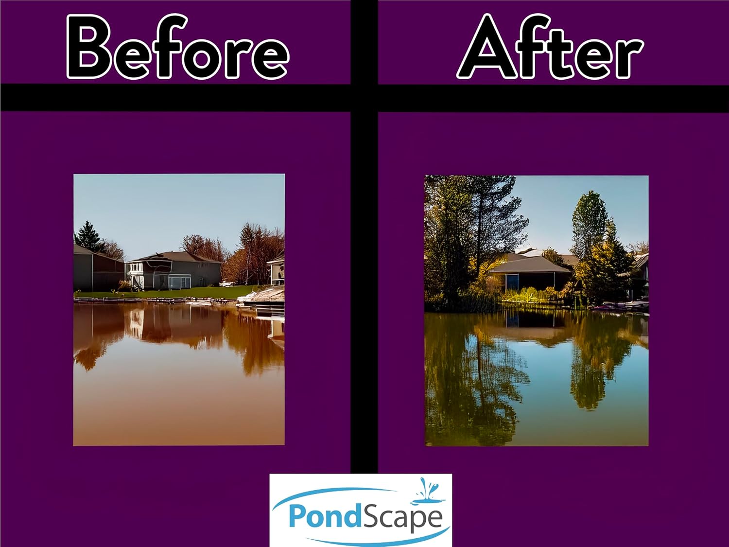 PondScape Lake Flocculant Water Clarifier – 1 Gallon Concentrated Formula – Fast-Acting Clarifier for Large Ponds & Lakes – Treats Up to 250,000 Gallons