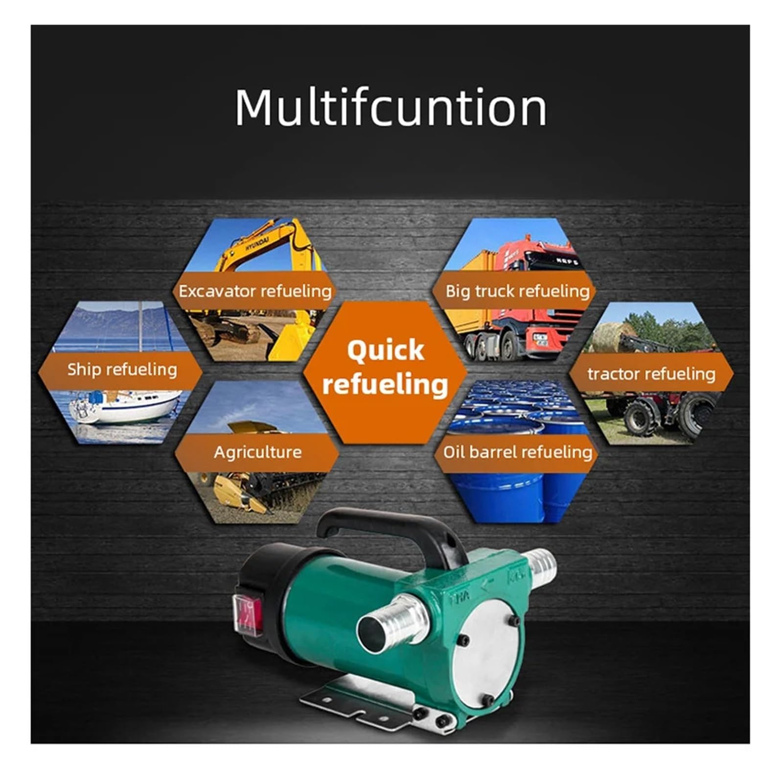 Pompa 'olio Pompa 'acqua 12V 24V 220, Mini pompa Distributore di carburante CC, Pompa del carburante a batteria portatile elettrica montata su auto per olio per trasformatori diesel-cherosene(220)