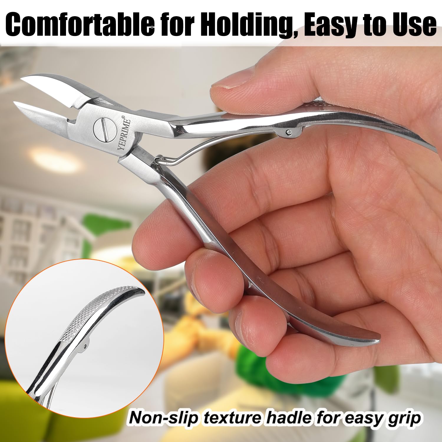 Podólogo Cortaúñas de los pies, cortaúñas súper afilado y resistente al desgaste para uñas gruesas y encarnadas, cortaúñas de acero inoxidable forjado a mano para hombres y mujeres mayores, hoja
