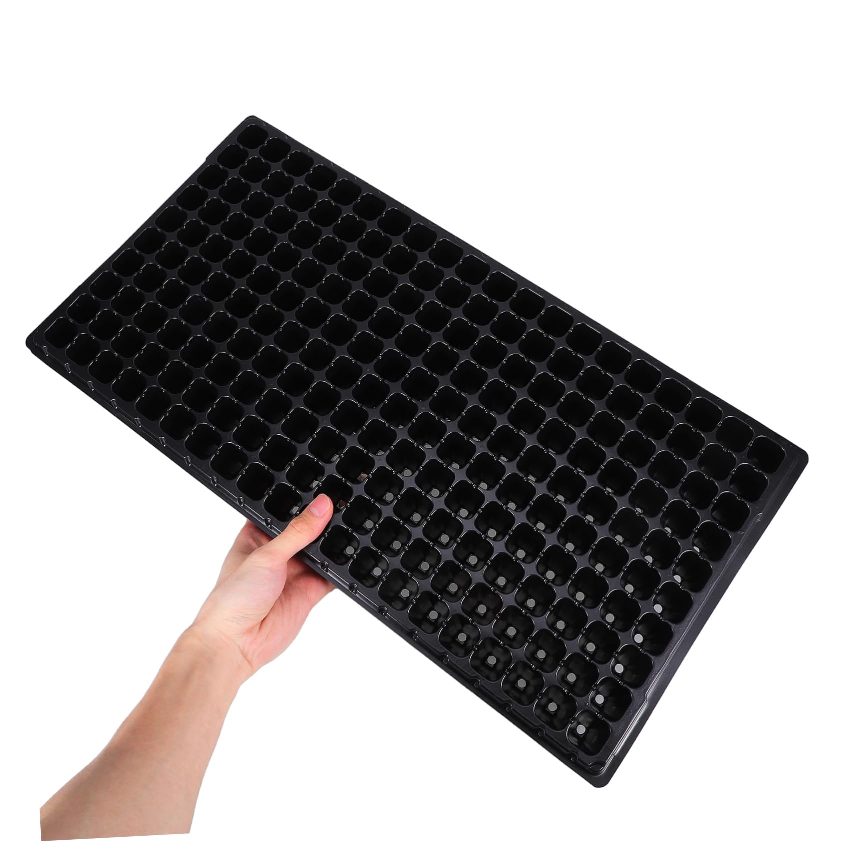 Plaque de Germination 10 Pièces, Plateau de Semis en PVC Noir à 200 Cellules, Léger et Réutilisable, pour Jardinage Maison et DIY