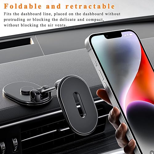 Miniatura 4 de Soporte magnético de teléfono para automóvil, soporte giratorio de 360 grados para teléfono celular con 8 imanes fuertes, soporte adhesivo para