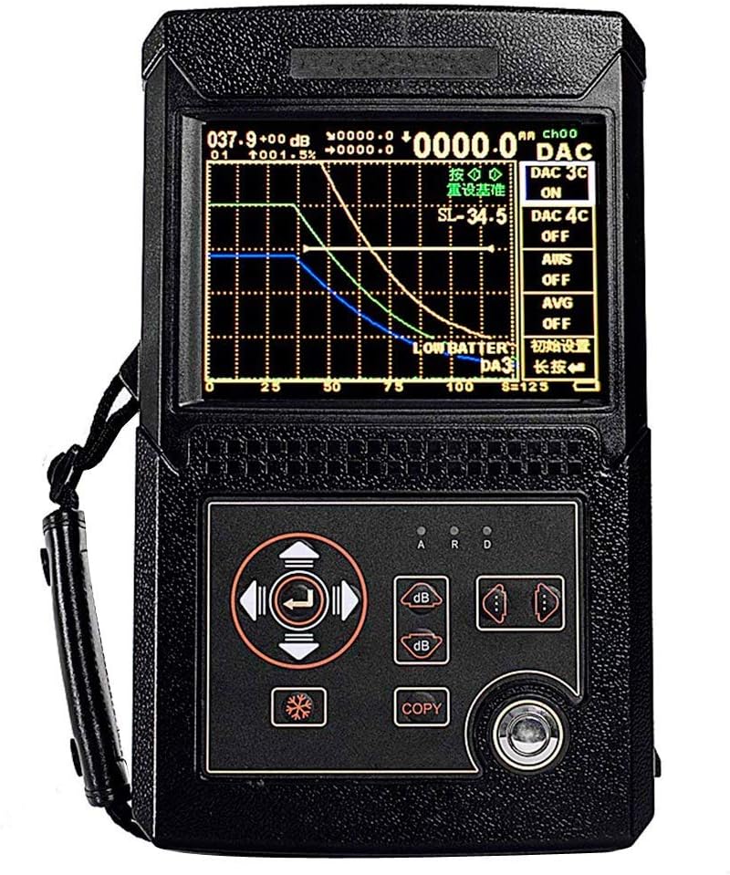 Leeb500 Digital LCD Ultrasonic Flaw Detector Defectoscope Scanning range 0 to 6000mm with Automatic calibration probe DAC AVG curve USB 16 independent inspection channels 980 pcs A-scan images