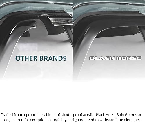 Miniatura 4 de Black Horse - Protectores de lluvia, viseras de ventana, deflectores solares con cinta de humo compatible con Nissan Frontier Crew Cab-14-94409