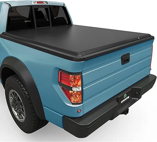 AUTOSAVER88 Soft Quad-fold Truck Bed Tonneau Cover Compatible with 2004-2014