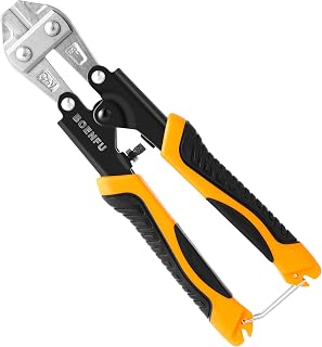 BOENFU 8-Inch Small Bolt Cutters Heavy Duty Spring-Loaded Wire Cutters Chrome Vanadium Steel for Wires Cables Chains Orange